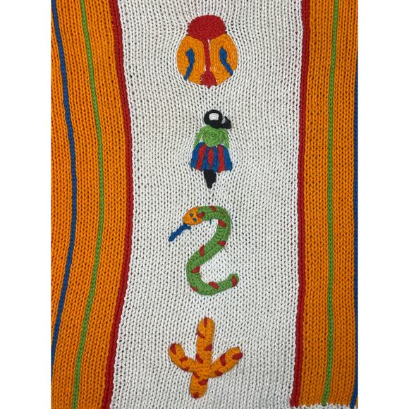 IB Diffusion Vintage 90s Sweater Women’s Small Boxy Southwest Snake Ladybug Art - Picture 9 of 9